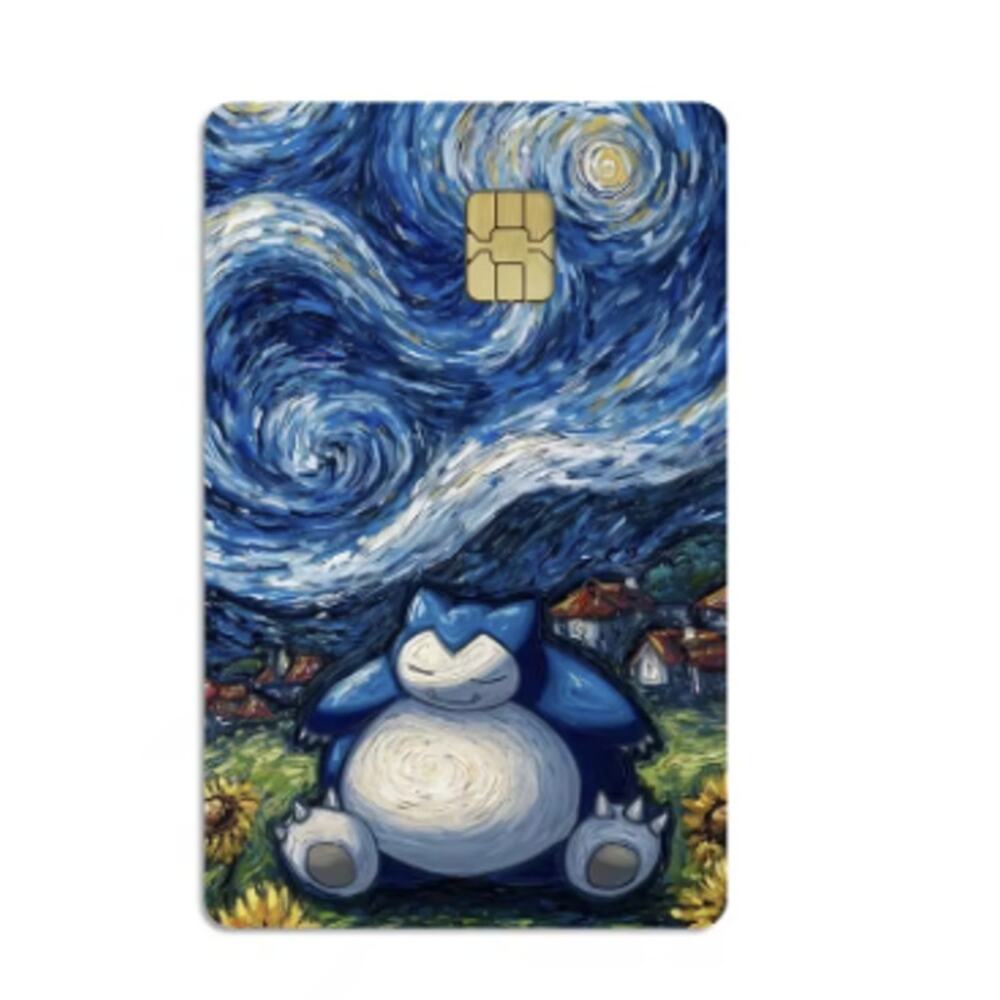 New Snorlax Starry Night Matte Credit Card Skin/Sticker, Space for Small Chip